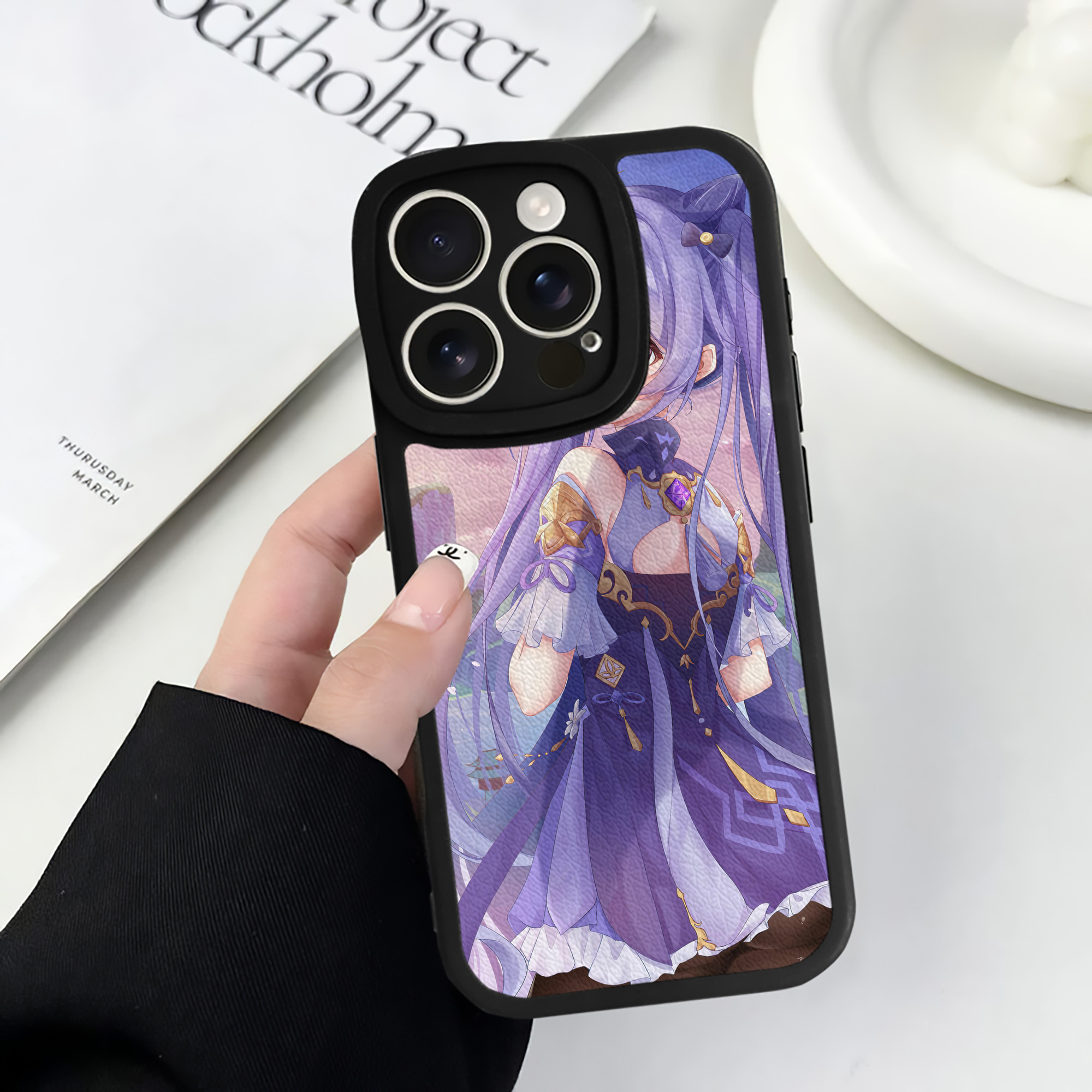 げんし神 genshin 【iPhone 16シリーズ対応】シリコンスマホケース（レザー調） 材質：シリコン